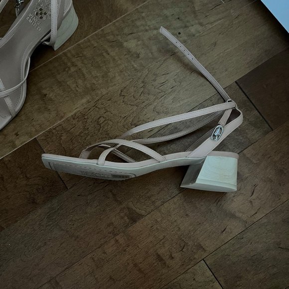 Vince Camuto Beige Slingback Block Heeled Sandal - Picture 5 of 7